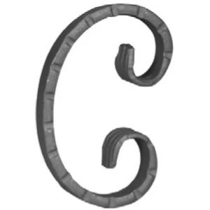 C Schnörkel, Flachmaterial "Scala", geschmiedet, verschiedene Materialstärken