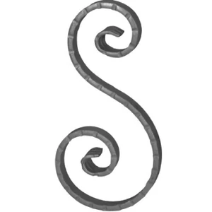 S Schnörkel, Flachmaterial "Scala", geschmiedet, verschiedene Materialstärken