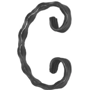 C Schnörkel, geschmiedet, Flachmaterial, kantengehämmert