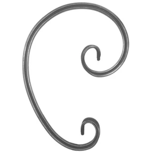 C Schnörkel mit geschmiedeten Enden, Flachmaterial, Rillenprofil
