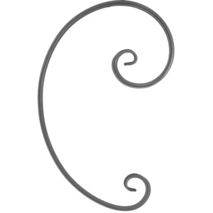 C Schnörkel mit geschmiedeten Enden, Flachmaterial, Rillenprofil