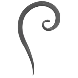 Schnörkel, geschmiedet, verschiedene Oberflächen