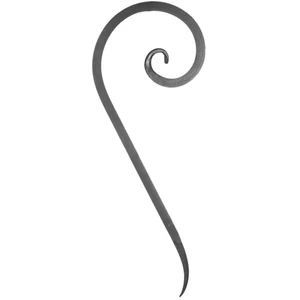 Schnörkel, geschmiedet, verschiedene Oberflächen