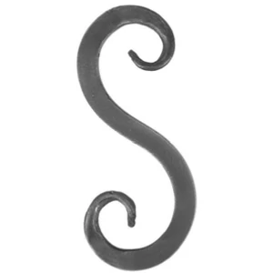 S Schnörkel, geschmiedet, verschiedene Oberflächen