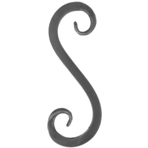 S Schnörkel, geschmiedet, verschiedene Oberflächen