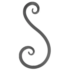 S Schnörkel, geschmiedet, verschiedene Oberflächen