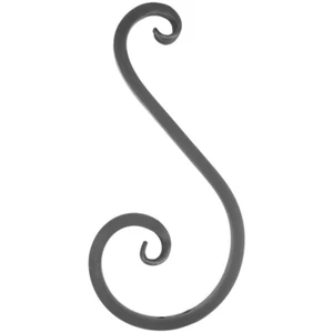 S Schnörkel, geschmiedet, verschiedene Oberflächen