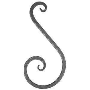 S Schnörkel, geschmiedet, verschiedene Oberflächen