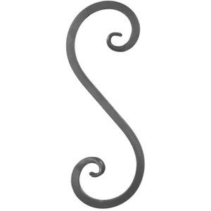 S Schnörkel, geschmiedet, verschiedene Oberflächen
