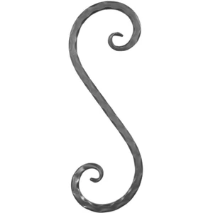 S Schnörkel, geschmiedet, verschiedene Oberflächen