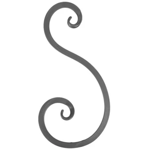 S Schnörkel, geschmiedet, verschiedene Oberflächen