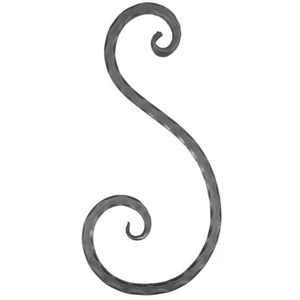 S Schnörkel, geschmiedet, verschiedene Oberflächen