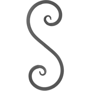 S Schnörkel, geschmiedet, verschiedene Oberflächen