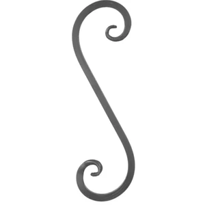 S Schnörkel, geschmiedet, verschiedene Oberflächen