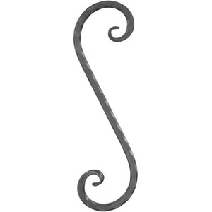 S Schnörkel, geschmiedet, verschiedene Oberflächen