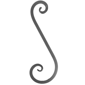 S Schnörkel, geschmiedet, verschiedene Oberflächen