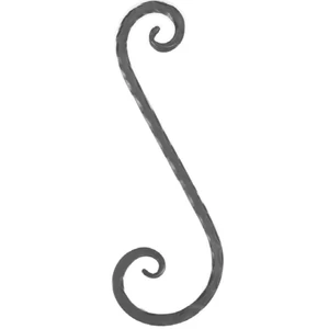 S Schnörkel, geschmiedet, verschiedene Oberflächen