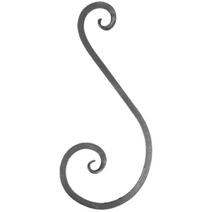S Schnörkel, geschmiedet, verschiedene Oberflächen