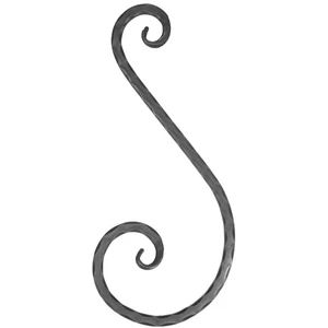 S Schnörkel, geschmiedet, verschiedene Oberflächen