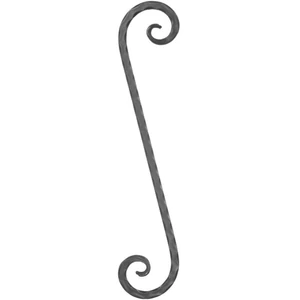 S Schnörkel, geschmiedet, verschiedene Oberflächen