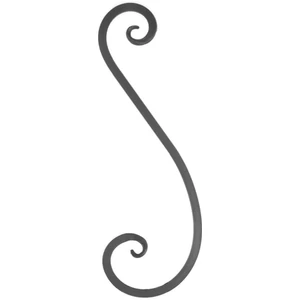 S Schnörkel, geschmiedet, verschiedene Oberflächen