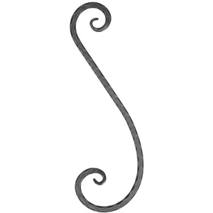 S Schnörkel, geschmiedet, verschiedene Oberflächen