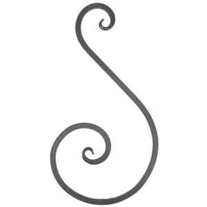 S Schnörkel, geschmiedet, verschiedene Oberflächen