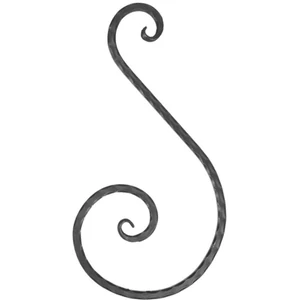 S Schnörkel, geschmiedet, verschiedene Oberflächen