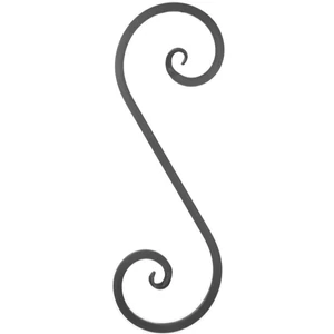 S Schnörkel, geschmiedet, verschiedene Oberflächen