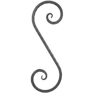 S Schnörkel, geschmiedet, verschiedene Oberflächen