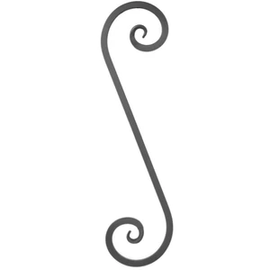 S Schnörkel, geschmiedet, verschiedene Oberflächen