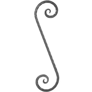 S Schnörkel, geschmiedet, verschiedene Oberflächen