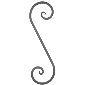S Schnörkel, geschmiedet, verschiedene Oberflächen