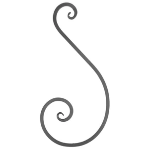 S Schnörkel, geschmiedet, verschiedene Oberflächen