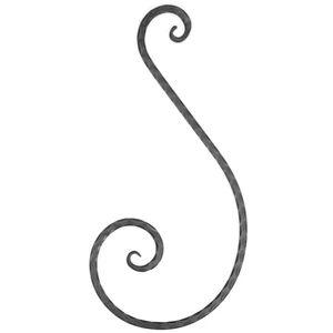 S Schnörkel, geschmiedet, verschiedene Oberflächen