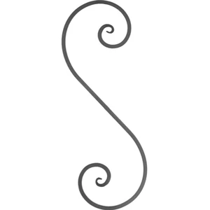 S Schnörkel, geschmiedet, verschiedene Oberflächen
