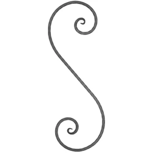 S Schnörkel, geschmiedet, verschiedene Oberflächen