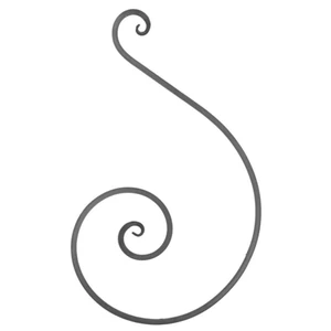 S Schnörkel, geschmiedet, verschiedene Oberflächen
