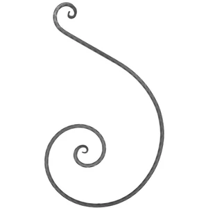 S Schnörkel, geschmiedet, verschiedene Oberflächen