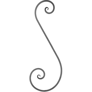 S Schnörkel, geschmiedet, verschiedene Oberflächen