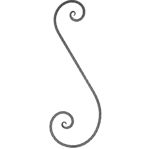 S Schnörkel, geschmiedet, verschiedene Oberflächen