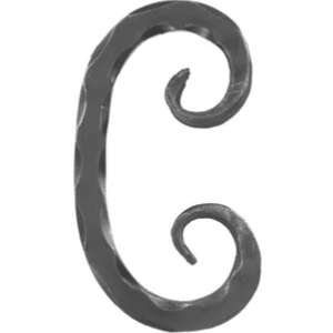 C Schnörkel, geschmiedet, verschiedene Oberflächen