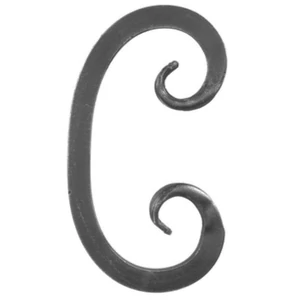 C Schnörkel, geschmiedet, verschiedene Oberflächen