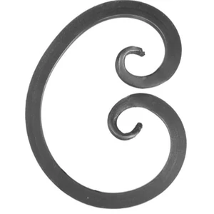 C Schnörkel, geschmiedet, verschiedene Oberflächen