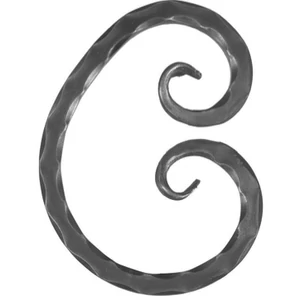 C Schnörkel, geschmiedet, verschiedene Oberflächen
