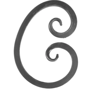 C Schnörkel, geschmiedet, verschiedene Oberflächen