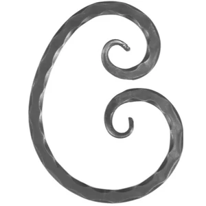 C Schnörkel, geschmiedet, verschiedene Oberflächen