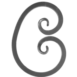 C Schnörkel, geschmiedet, verschiedene Oberflächen