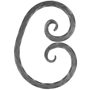 C Schnörkel, geschmiedet, verschiedene Oberflächen
