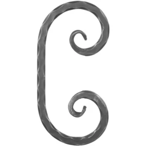 C Schnörkel, geschmiedet, verschiedene Oberflächen